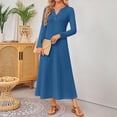thumbnail image 6 of Cyglowse Spring Long Sleeve Comfortable Loose Maxi Dresses for Women 2026 Elegant Classy Winter Wedding Guest Dress Blue XL, 6 of 6