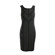Calvin Klein Black Sleeveless Studded-Front Dress 6