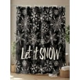 thumbnail image 4 of Fsddascl Christmas Snowflakes Shower Curtain Set - Small 36" x 72" Washable Bathtub Curtain with 12 Hooks, Winter Xmas Flower Textured Black Waterproof Fabric Stall Shower Curtains for Bathroom, 4 of 6