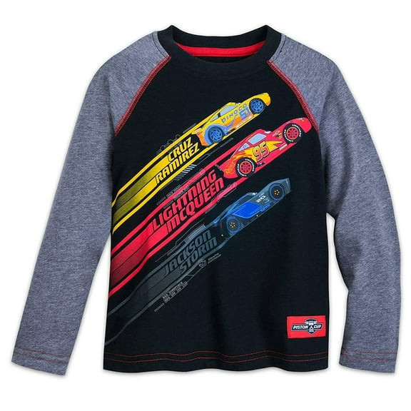 Disney Store Cars Lightning McQueen Boy Long Sleeve T Shirt Size 5/6