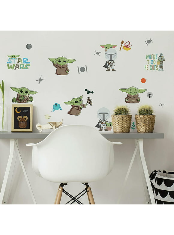 Roommates Mandalorian The Child Illustrated Peel And Stick Wall Decals Star Wars BABY YODA Stickers RMK4805SCS