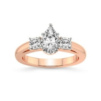 4 Carat IGI Certified Pear Shape Lab Grown Diamond Engagement Ring | 14K Rose Gold |Jia Secret Double Halo Eternity Diamond Ring | FG-VS1-VS2 Quality Friendly Diamonds