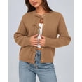 thumbnail image 3 of BTFBM Bow Cropped Cardigan Sweaters for Women Fall Winter Open Front Sweater Long Sleeve Button Fashion Spring Clothes, 3 of 10