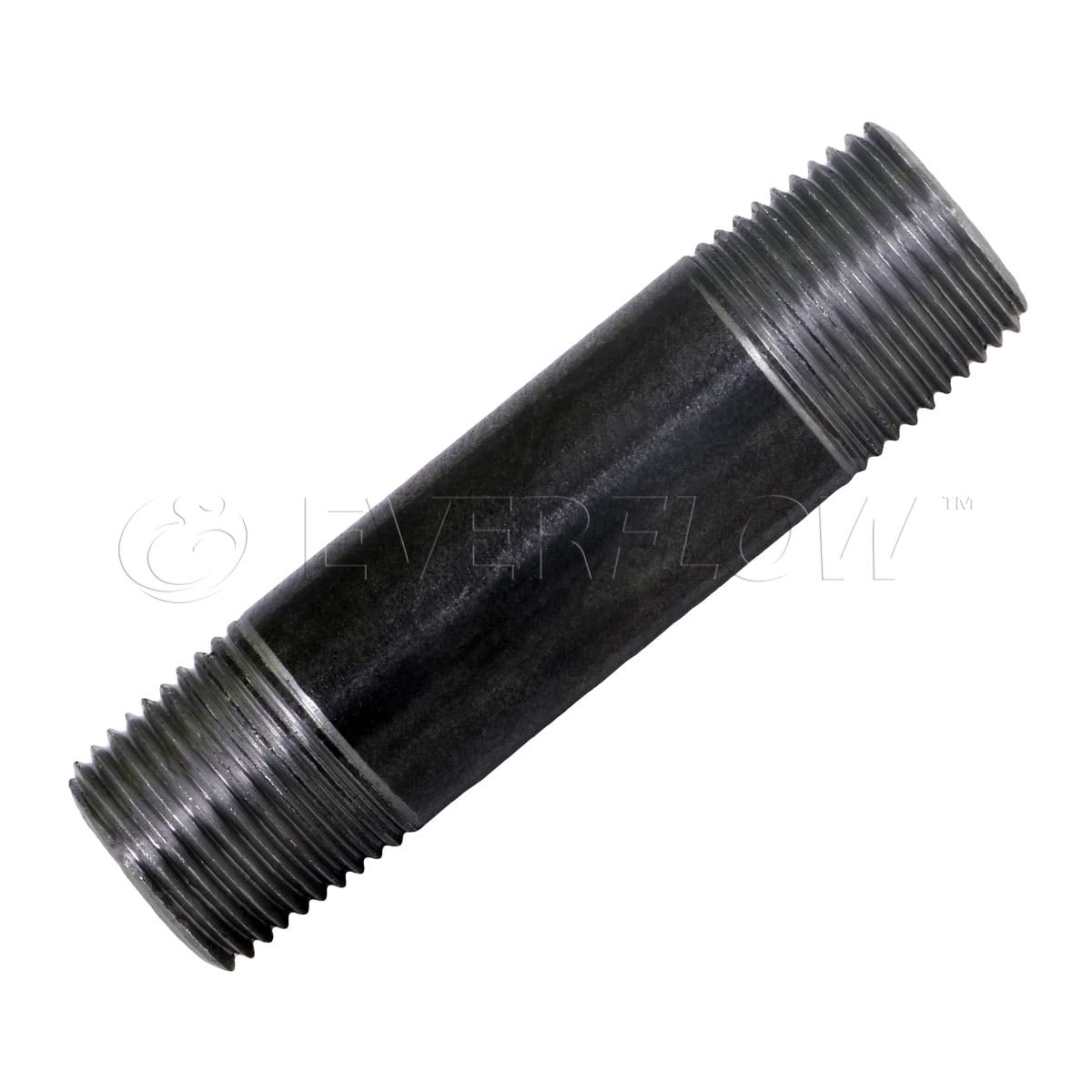 Black Steel Nipple Pipe, Threaded Pre Cut Pipe Connectors, 1/8 in x 4-1/2 in (Pack Of 10)