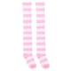thumbnail image 4 of EeaseMX Par de calcetines de mujeres de ancho rayas muslo alta sobre la rodilla medias calcetines (Rosa y blanco), 4 of 7