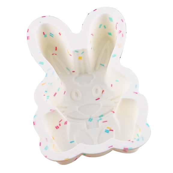HONMEET White Easter Silicone Cake Mold, Reusable Nonstick Baking Pan for Chocolate, Candy, Gelatin, Handmade Desserts