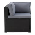 thumbnail image 2 of CorLiving Parksville 7-Piece Resin Wicker Rattan and Galvanized Steel Patio Conversation Set with Cushions, 2 of 9