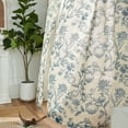 thumbnail image 3 of CURTAINKING Linen Curtains Floral Curtains for Living Room 84 Inch Long Blue French Curtains Back Tab Light Filtering Toile Print Farmhouse Bedroom Curtains Window Curtain Set 2 Panels, 3 of 10