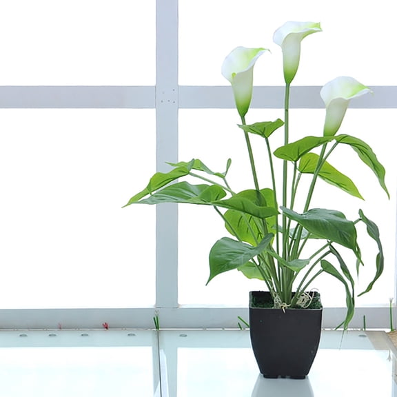 Dinmmgg Plant Bonsai Flower Calla Green Plant Artificial Indoor Flowers Artificial Flowers for Cemetery Rustic Artificial Flowers Artificial Flowers Roses Large Flowers