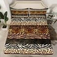 thumbnail image 2 of Homewish Animal Leopard Zebra Print Full Size Sheets 4-Piece for Children Teens Adults,Geometric Stripes Breathable Bed Sheets,Retro Vintage Lightweight Sheet Sets,Luxury Bedroom Decor, 2 of 7