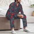 thumbnail image 5 of Mens Pajamas Set, red starfish crab Button Down Long Sleeve Loungewear Sleepwear Pjs sets for Men, 5 of 5
