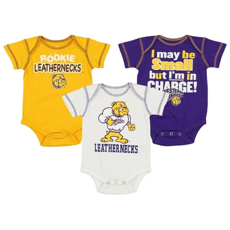 

Outerstuff NCAA Infants Western Illinois Leathernecks 3 Pack Creeper Bodysuit Set