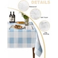 thumbnail image 2 of Blue Checkered Table Cloth, Blue White Buffalo Plaid Waterproof Tablecloth for Rectangle Tables, Reusable Washable Fabric Table Cover for Restaurant Kitchen Dining Tables 60"x120", 2 of 6
