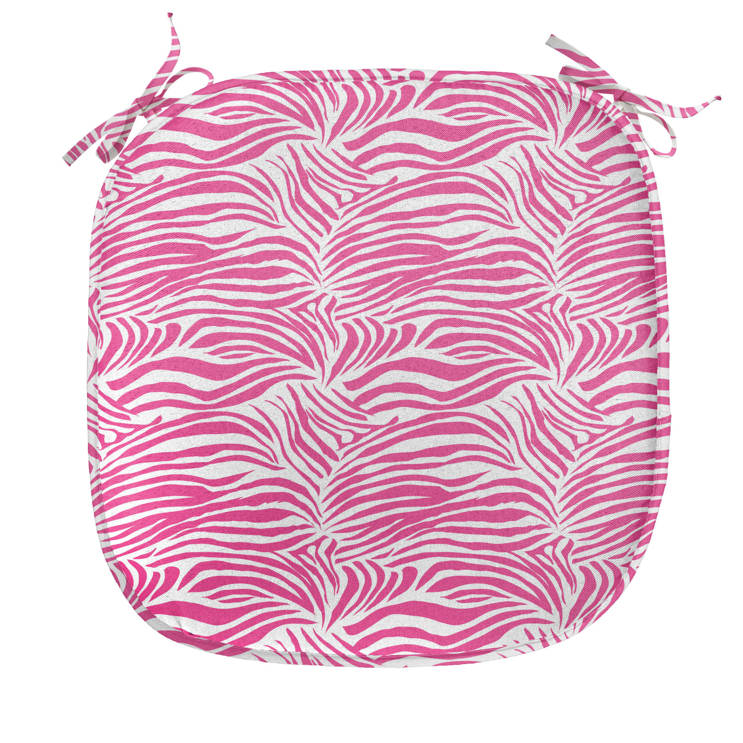 Zebra Print Chair Seating Cushion, Striped Zebra Animal Skin Pattern in Vivid Color Fun Art