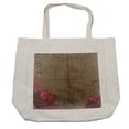 thumbnail image 1 of Victorian Shopping Bag, Art with Roses Ornamental Frame Image Nostalgic Vintage Flower Style, Eco-Friendly Reusable Bag for Groceries Beach and More, 15.5" X 14.5", Cream, by Ambesonne, 1 of 2