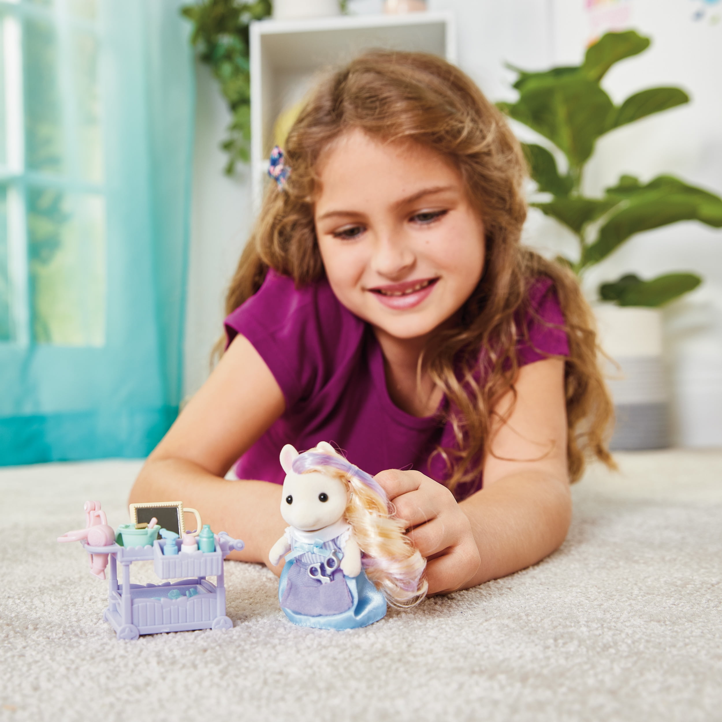 Calico Critters Pony's Hair Stylist Set, Dollhouse Playset with Figure and Accessories