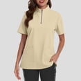 thumbnail image 5 of Women's Zip-Front Stand Collar Scrub Top – Lightweight Comfortable Top with Well-Placed Pockets Beige S, 5 of 5