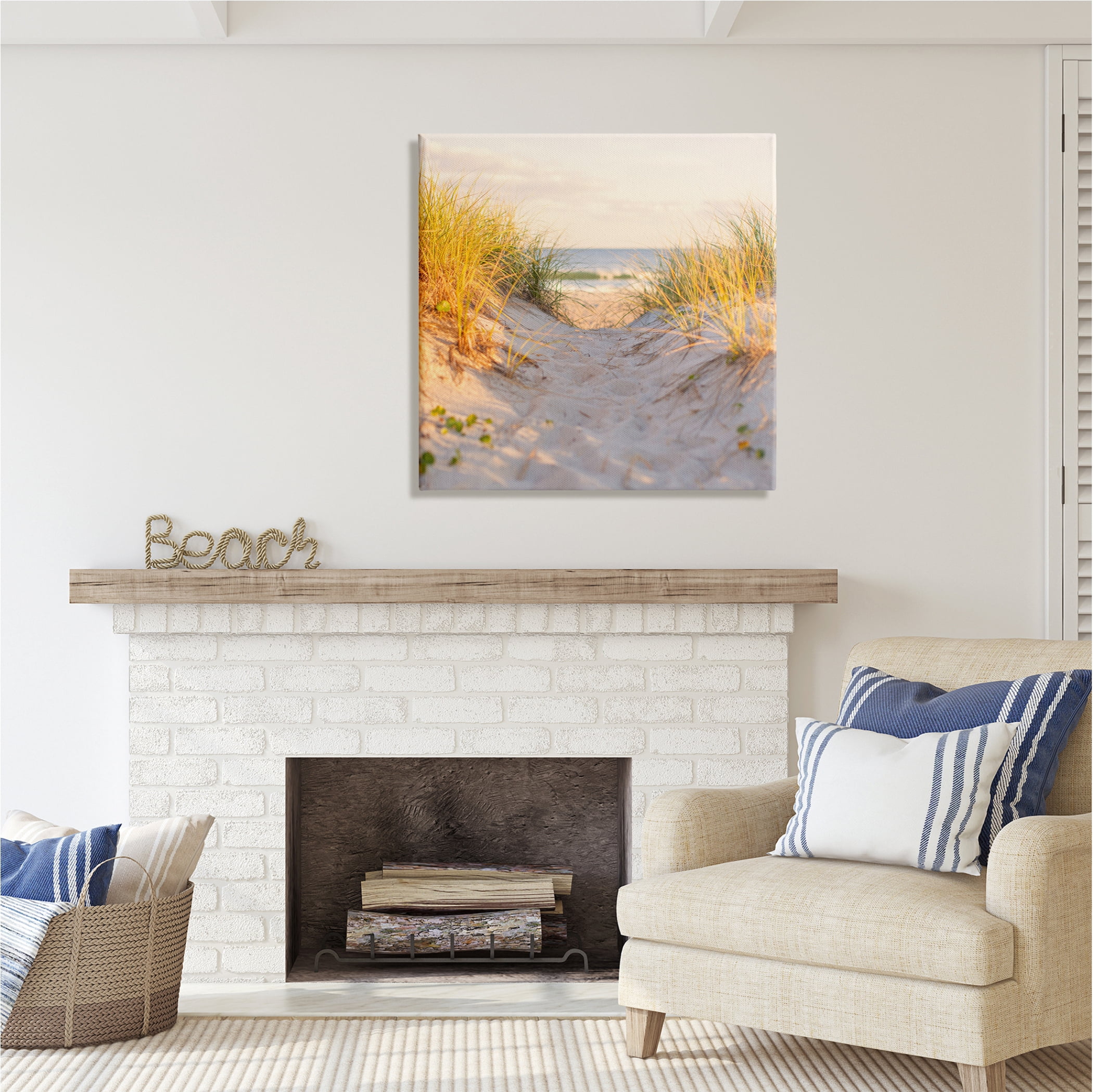Stupell Industries Beach Sand Dunes Path Nature Photography Gallery Wrapped Canvas Print Wall Art, 30 x 30