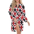 thumbnail image 5 of Gambling, Casino Gifts Night Robe Long Sleeve V Neck Robe With Belt Women's Sleepwear Dresses, 5 of 9