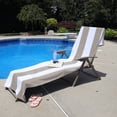 thumbnail image 2 of Cotton Orange Stripe Standard Size Chaise Lounge Chair Cover by Superior, 2 of 10