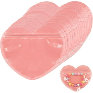 100 PCS Pink Mylar Bags With Clear Window - 2.4x3.9" Smell Proof Resealable Bags For Candy, Samples, Small Business