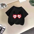 thumbnail image 2 of XEGLSBU Shirts for Girls 7-8 Cute Kid Girls Cute Print Graphic Round Neck Short Sleeve Tee Summer Casual T Shirt Black Size 7-8 Years, 2 of 3