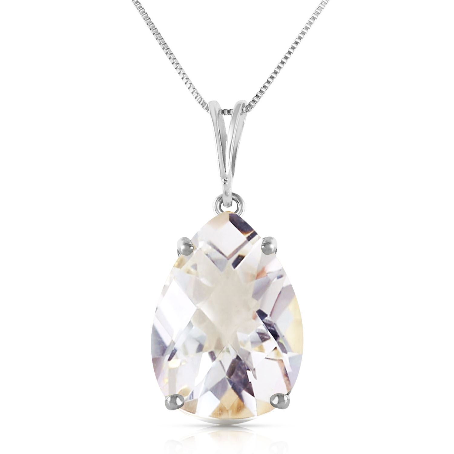 ALARRI 5.5 Carat 14K Solid White Gold Own Passage White Topaz Necklace with 24 Inch Chain Length ALARRI 5.5 Carat 14K Solid White Gold Own Passage White Topaz Necklace with 24 Inch Chain Length