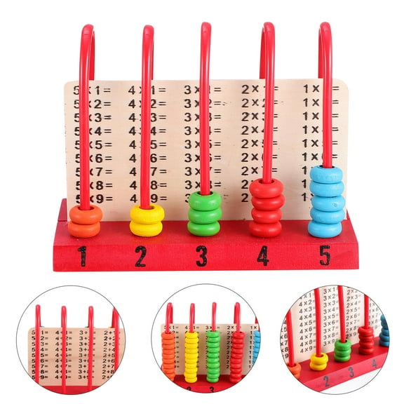 STOBOK Lightweight Wooden Abacus with Base for Arithmetic Training and Math Skills