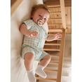 thumbnail image 4 of BemeyourBBs Newborn Baby Boy Girl Summer Clothes 0 3 6 Months Plaid Romper One Piece Outfit Short Sleeve Turn-down Collar Zipper Jumpsuits Shorts, 4 of 9