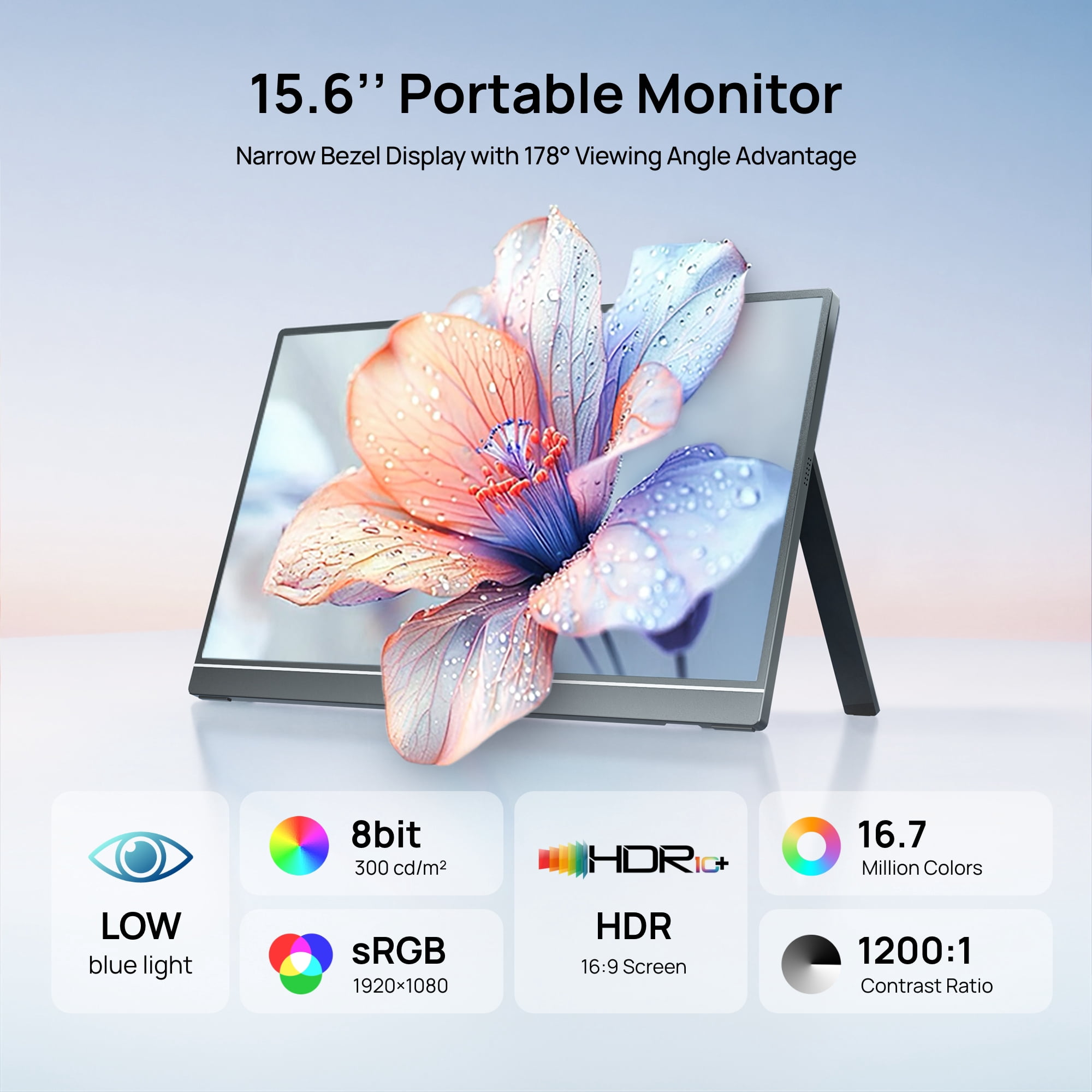 ARZOPA 15.6 inch Portable Monitor FHD 1080P 60HZ IPS USB-C Mini-HDMI External Second Screen for Mac Laptop PC Switch Xbox PS4/5 Xbox