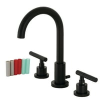 Kingston Brass FSC8920CKL Kaiser Widespread Bathroom Faucet with Brass Pop-Up, Matte Black