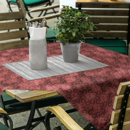

ArtVerse Snakes Pattern Square Tablecloth Red Animal