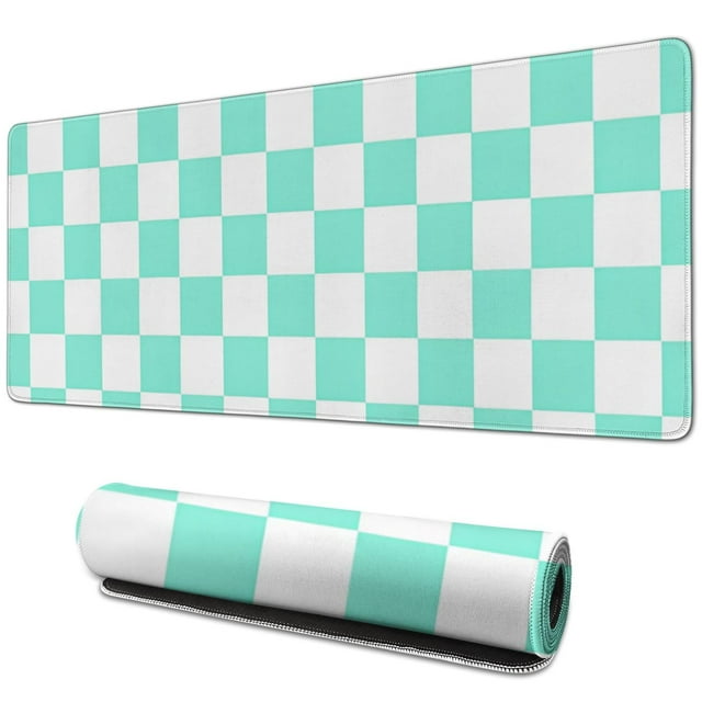 Pastel Checkered Desk Mat, Aesthetic Pattern Office Decor Extra Large Mouse Pad, Laptop Pad Mat, Game Mat, 31.5x11.8in
