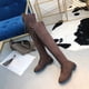 thumbnail image 3 of Minnieouse Botas hasta la rodilla para mujer, vendaje con cremallera lateral, cabeza redonda suave, suela de goma, botas altas hasta el muslo, zapatos sexis Calzado caqui 9 Minnieouse AP013397-18, 3 of 6