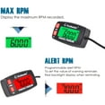 thumbnail image 2 of Runleader Digital Tachometer Gauge Hour Meter RPM Alert SVC&JOB Mower Tractor  Snowmobile, 2 of 9