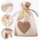thumbnail image 4 of 20 Pack Heart Drawstring Burlap Bags for Valentine\'s Day 4"x6, 4 of 5