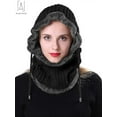 thumbnail image 3 of Gustave Unisex 2 In 1 Winter Warm Beanie Hat Scaft Set, Thickening Knitted Warm Fleece Lining Scarf Conjoined Cap Neck Ear Protector Cap "Black", 3 of 9