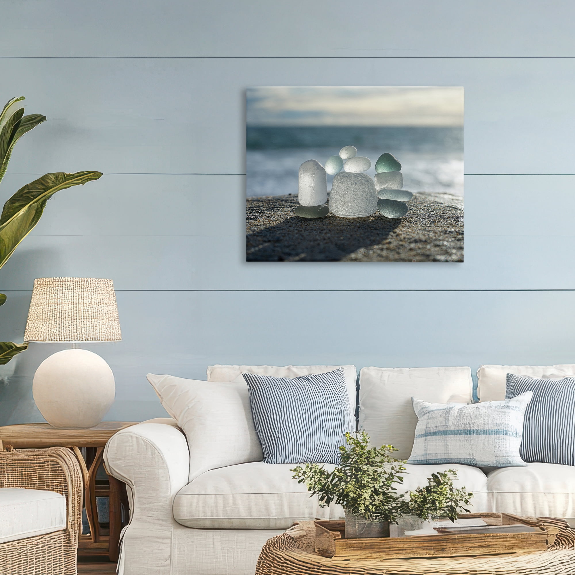 Stupell Industries Balancing Sea Glass Pebbles Canvas Wall Art, design by LMarie Allen