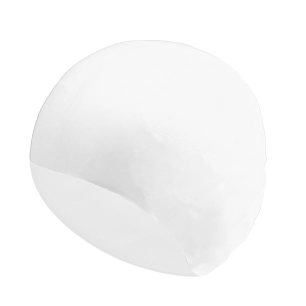 Gorro de natación sólido impermeable de silicona de 1 pieza color blanco de Bargains Únicos