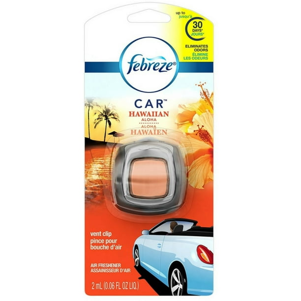 Febreze Car Vent Clip Air Freshener, Hawaiian Aloha 1 ea (Pack of 2