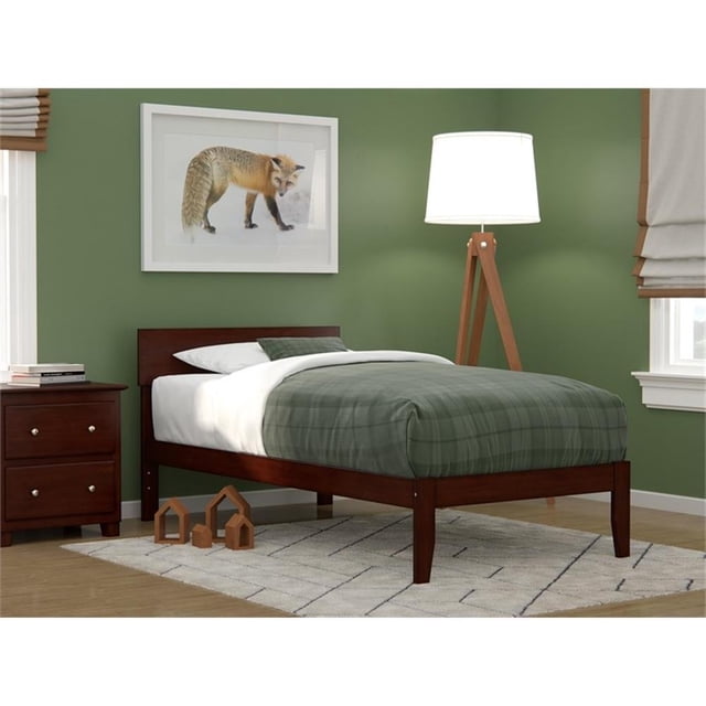 AFI Boston Lit Plateforme Simple Contemporain en Bois Massif, Noyer