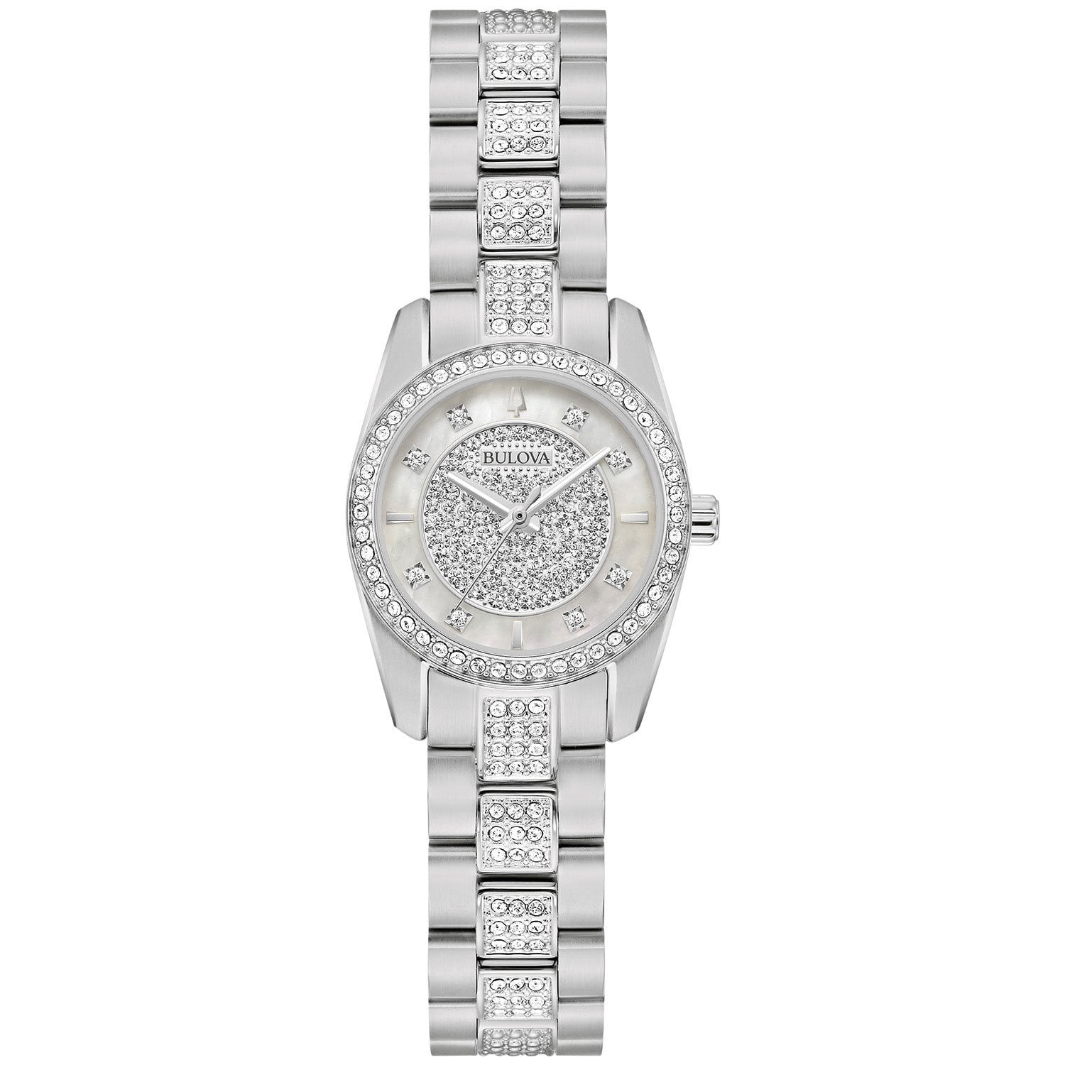 Bulova ボックスセット クォーツ レディースウォッチ ステンレススチールクリスタル シルバートーン (モデル:98X126), シルバー並行輸入