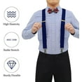 thumbnail image 3 of Vintage  Suspenders for Men 1.4" Heavy Duty Adjustable X-Back Blue Suspenders With 4 Snap Hooks, 3 of 6