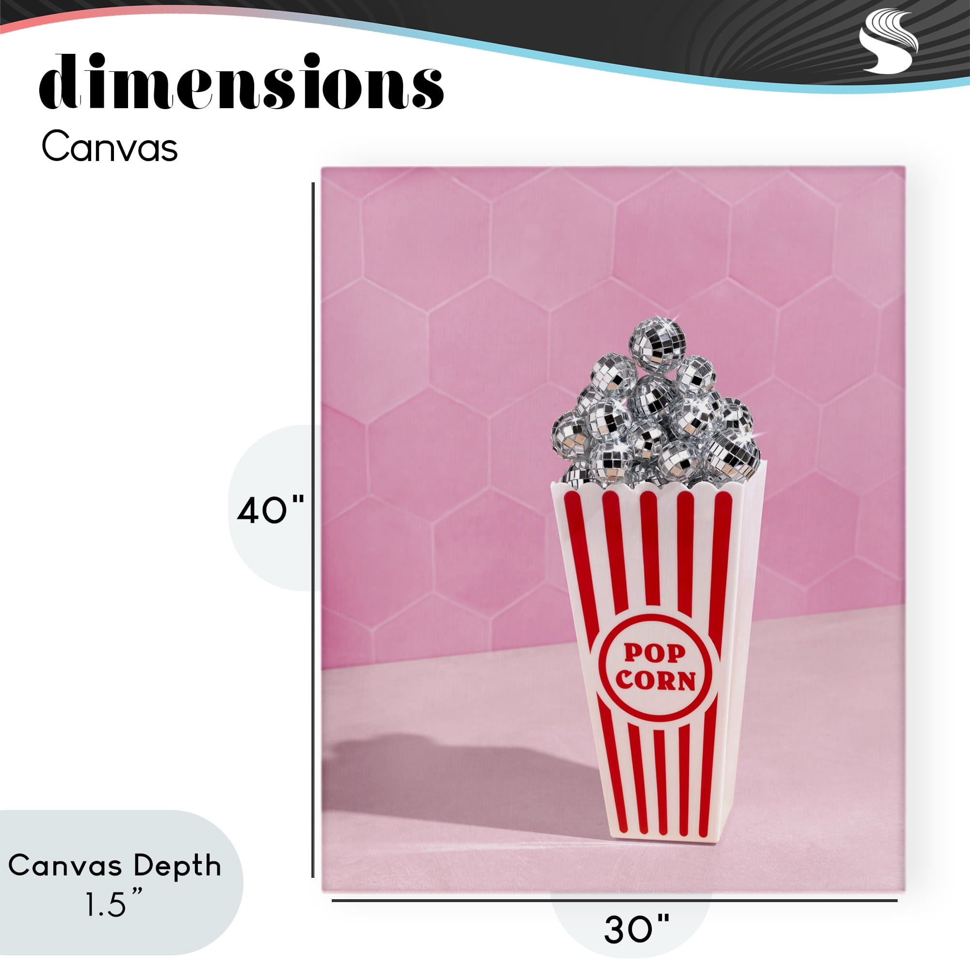Stupell Industries Pink Disco Popcorn Canvas Wall Art, design by LISH Creative