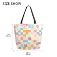 thumbnail image 5 of FORMRS Womens Canvas Tote Bag with Zipper Inner Pocket Shoulder Handbag, Pink Floral, 5 of 7