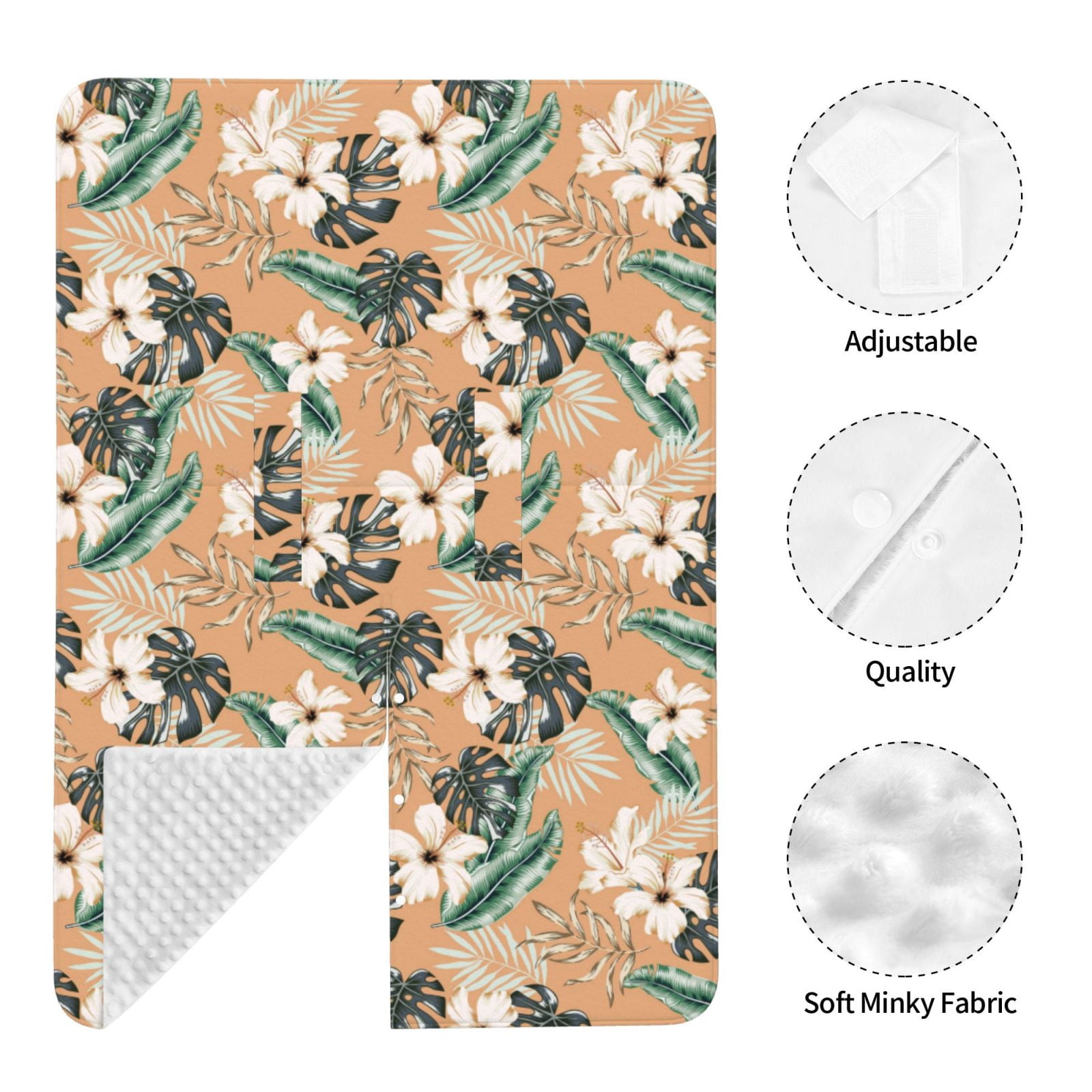 Naloa Tropical Leaves Flower Baby Car Seat Cover, Breathable Baby Carrier Cover, Multiuse Baby Carrier Cover & Nursing Breastfeeding Cover