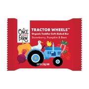 Once Upon a Farm Organic Tractor Wheels Toddler Bar, Strawberry, Pumpkin & Beet, 5ct