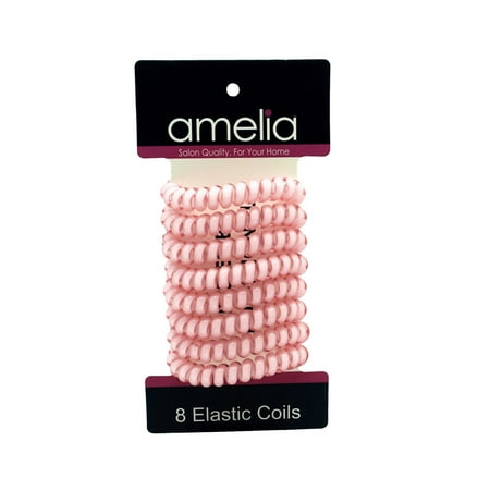 Amelia Beauty Products 8 Medium Elastic Hair Coils 2.0in Diameter Thick Spiral Hair Ties Gentle on Hair Strong Hold and Minimizes Dents and Creases Pink Amelia Beauty Products 8 Medium Elastic Hair Coils 2.0in Diameter Thick Spiral Hair Ties Gentle on Hair Strong Hold and Minimizes Dents and Creases Pink
