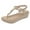 Beige, variant on Anuirheih Ladies Sandals Rhinestone Buckle Style Wedge Heel Large Size Flip Flop Sandals Sandals Women (Beige)