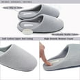 thumbnail image 2 of HYwys Womens Cotton Waffle Lightweight House Slippers With Memory Foam, Washable Home Slippers,Indoor Comfy Bedroom Cozy Slippers Slip On, 2 of 5